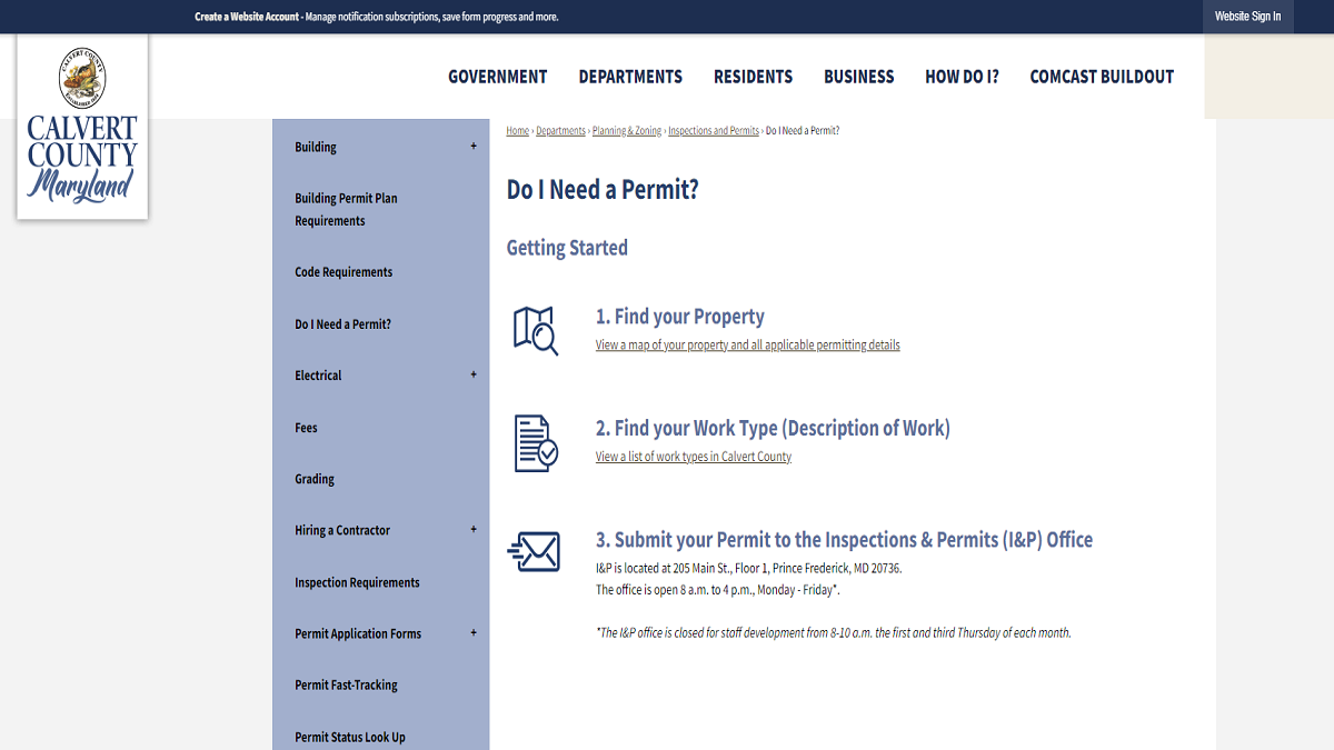 New Online Feature Guides Calvert Residents and Businesses Through ...